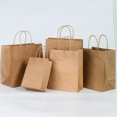 Handle kraft paper bags for coffee cake and promotion