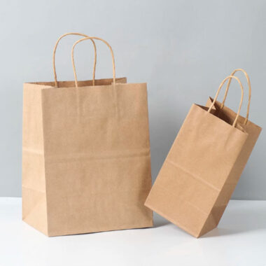 Handle kraft paper bags for coffee cake and promotion