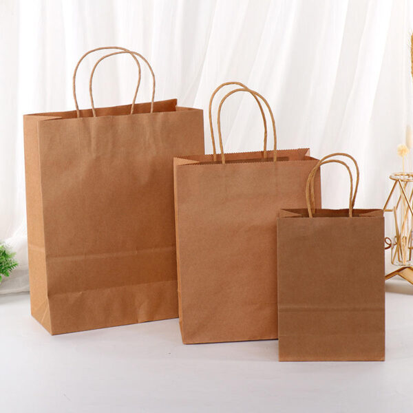 Handle kraft paper bags for coffee cake and promotion