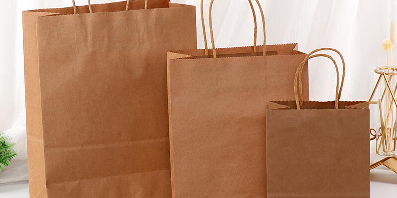 Handle kraft paper bags for coffee cake and promotion