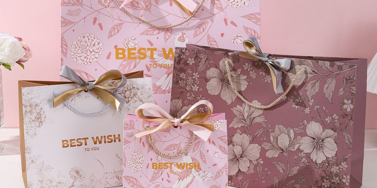Premium floral shopping and gift paper bags