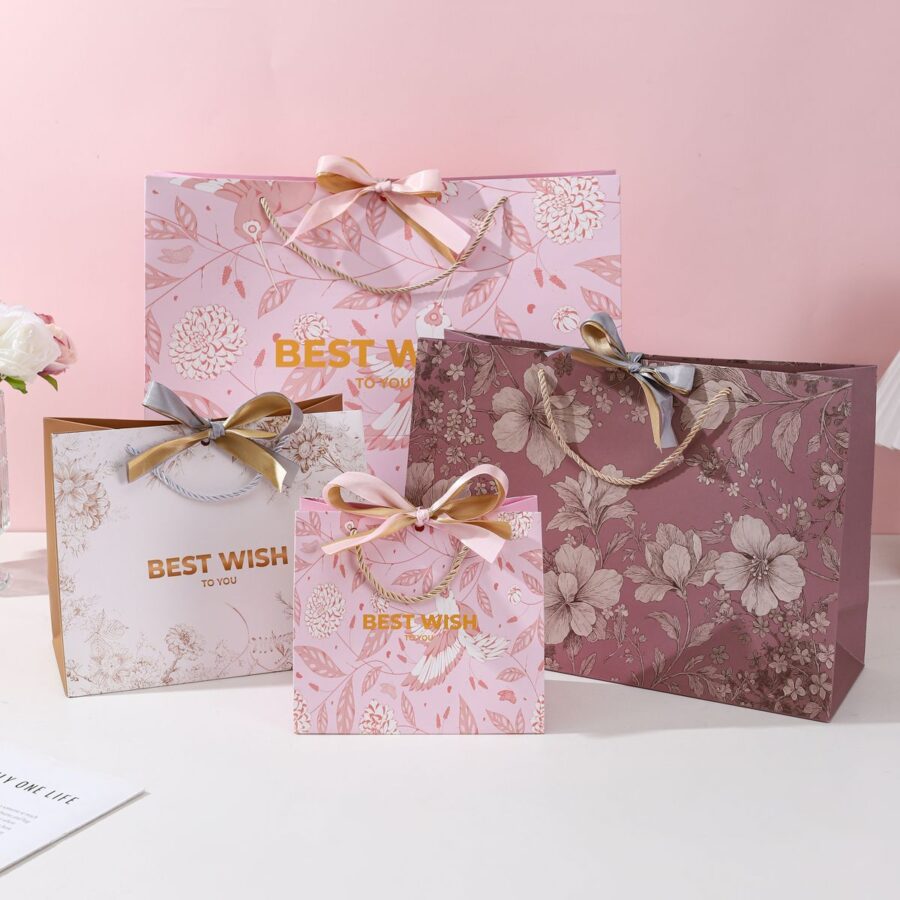 Premium floral shopping and gift paper bags