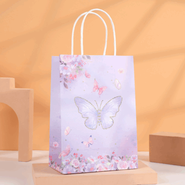 Kids birthday handle kraft gift paper bags