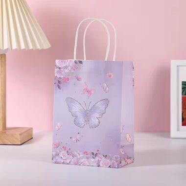 Kids birthday handle kraft gift paper bags