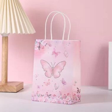 Kids birthday handle kraft gift paper bags