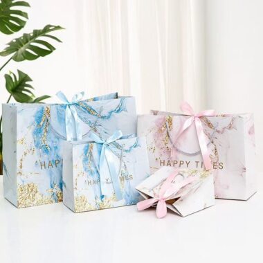 Luxury marble pattern shopping and gift paper bags