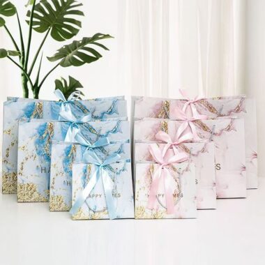Luxury marble pattern shopping and gift paper bags