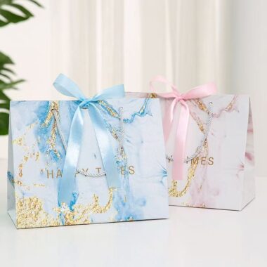 Luxury marble pattern shopping and gift paper bags