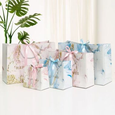 Luxury marble pattern shopping and gift paper bags