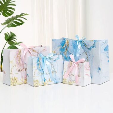 Luxury marble pattern shopping and gift paper bags