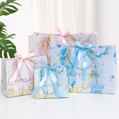 Luxury marble pattern shopping and gift paper bags