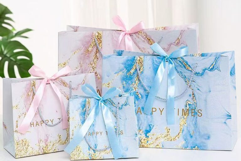 Luxury marble pattern shopping and gift paper bags