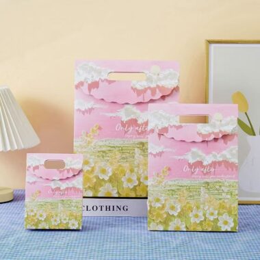 Oil painting creative gift paper bags with artistic design