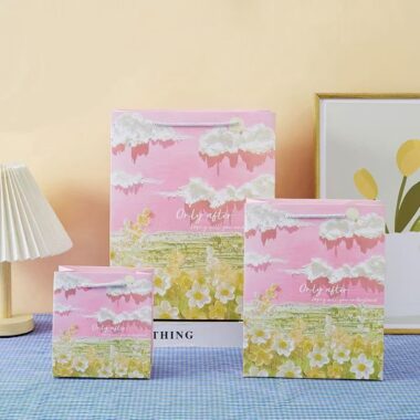 Oil painting creative gift paper bags with artistic design