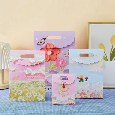 Oil painting creative gift paper bags with artistic design