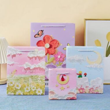 Oil painting creative gift paper bags with artistic design