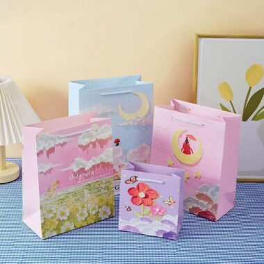 Oil painting creative gift paper bags with artistic design