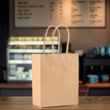Custom logo printed portable kraft paper bags