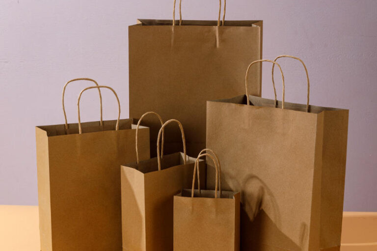 Portable Custom Logo Kraft Paper Bags (6) Custom logo printed portable kraft paper bags