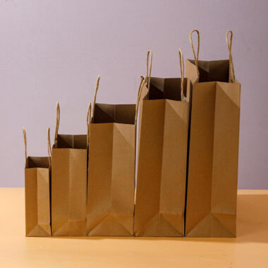 Custom logo printed portable kraft paper bags