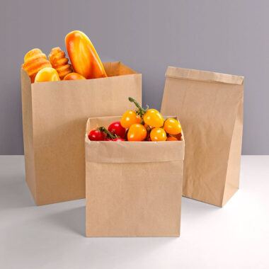 Eco-friendly recyclable kraft food paper bags for takeaway