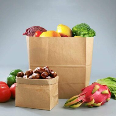 Eco-friendly recyclable kraft food paper bags for takeaway