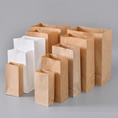 Eco-friendly recyclable kraft food paper bags for takeaway