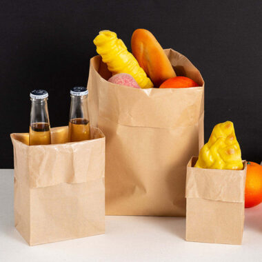 Eco-friendly recyclable kraft food paper bags for takeaway