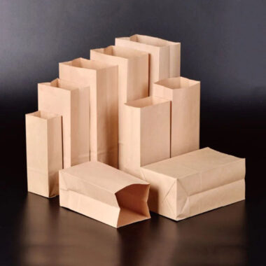 Eco-friendly recyclable kraft food paper bags for takeaway