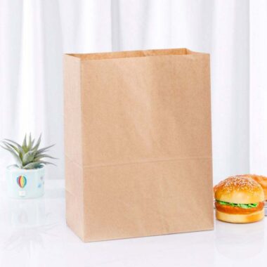 Recycled kraft food paper bags for takeaway packaging