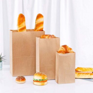 Recycled kraft food paper bags for takeaway packaging