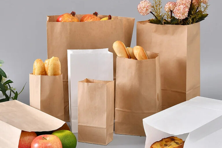 Recycled Kraft Food Paper Bags for Takeaway (8) Recycled kraft food paper bags for takeaway packaging