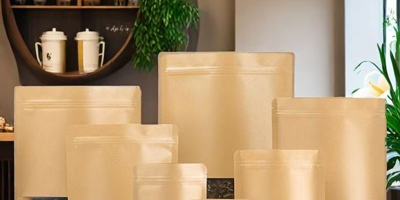 Food grade resealable kraft paper pouches with clear window