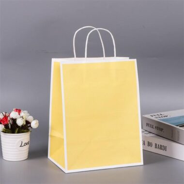 Handle kraft paper bags for shopping and takeaway