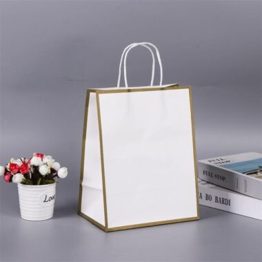 Handle kraft paper bags for shopping and takeaway