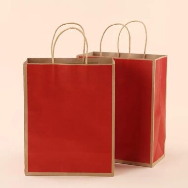Handle kraft paper bags for shopping and takeaway