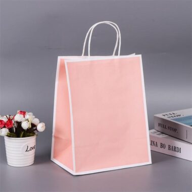 Handle kraft paper bags for shopping and takeaway
