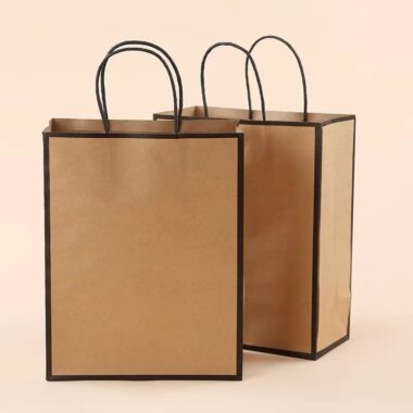 Handle kraft paper bags for shopping and takeaway