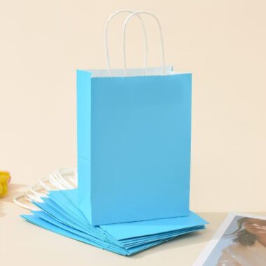 Simple solid color eco handle kraft paper bags