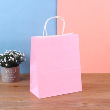 Custom recyclable square bottom color kraft paper bags
