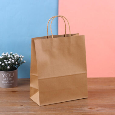 Custom recyclable square bottom color kraft paper bags