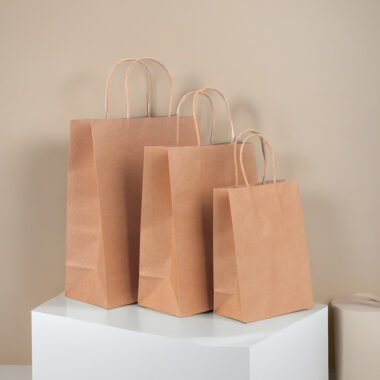 Custom recyclable square bottom color kraft paper bags