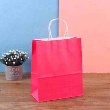 Custom recyclable square bottom color kraft paper bags