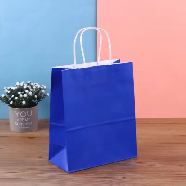 Custom recyclable square bottom color kraft paper bags