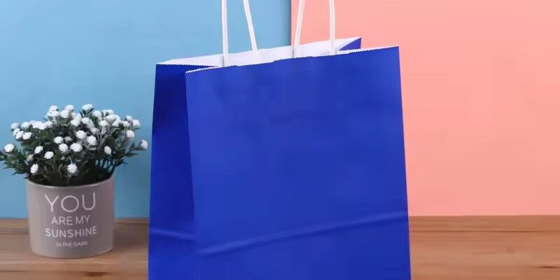 Custom recyclable square bottom color kraft paper bags