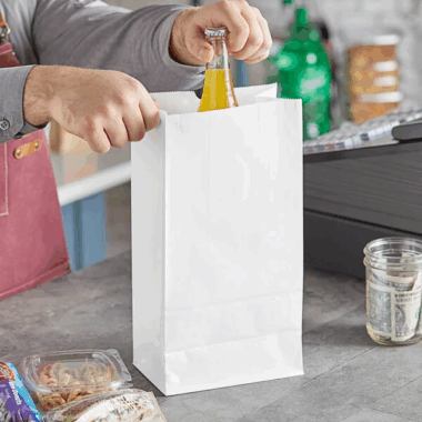 Eco square bottom food paper bags for fast food takeaway