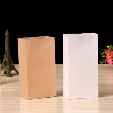 Eco square bottom food paper bags for fast food takeaway