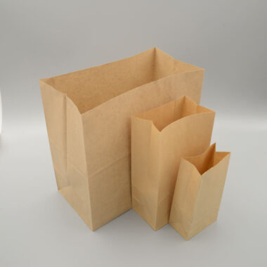 Food grade square bottom kraft food paper bags for takeaway