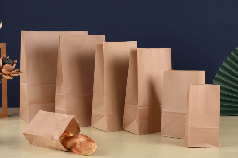 Square Bottom Kraft Food Paper Bags (8) Food grade square bottom kraft food paper bags for takeaway