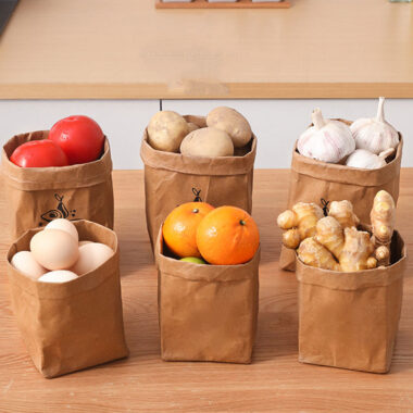 Thick eco recyclable brown food paper bags for takeaway
